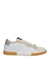 Baldinini Man Sneakers White Size 13 Calfskin In White