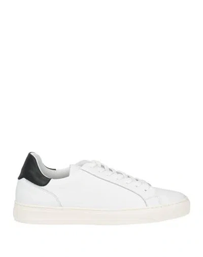 Baldinini Man Sneakers White Size 7 Leather In Multi