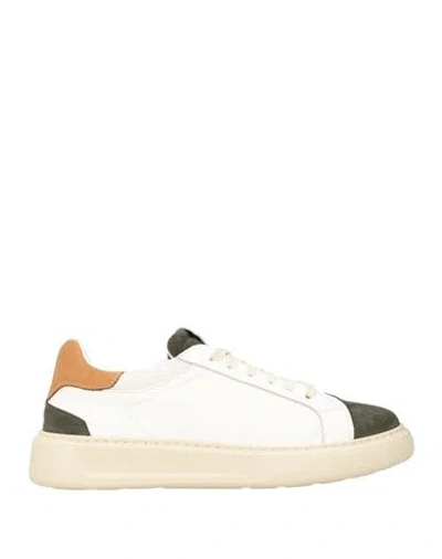 Baldinini Man Sneakers White Size 9 Leather In Neutral