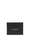 Baldinini Monogram-pattern Leather Card Holder In Schwarz