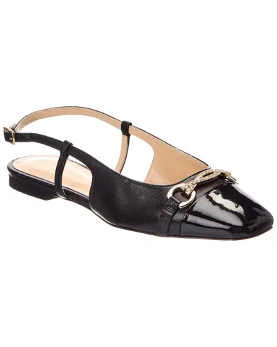 Baldinini Patent & Leather Slingback Flat In Black