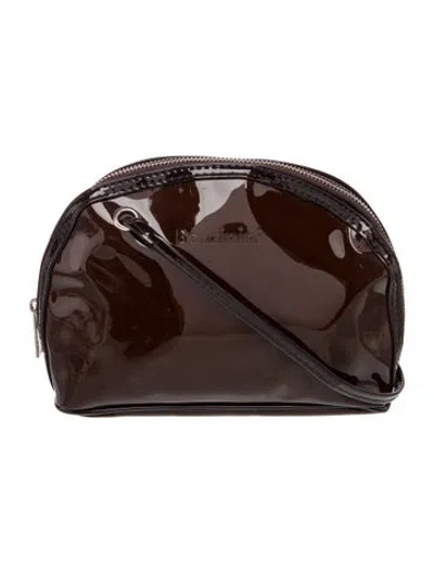 Pre-owned Baldinini Patent Leather Crossbody Bag In Brown