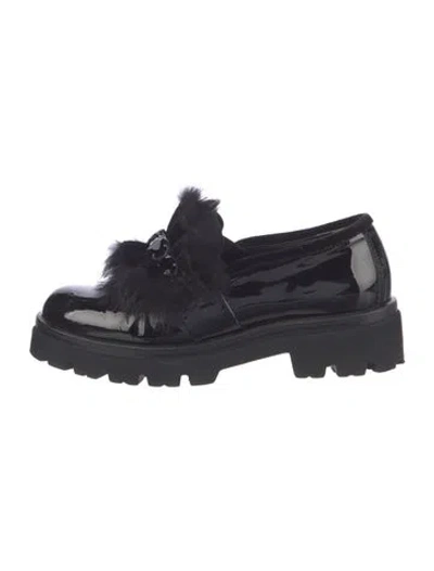 Pre-owned Baldinini Patent Leather Oxfords In Black