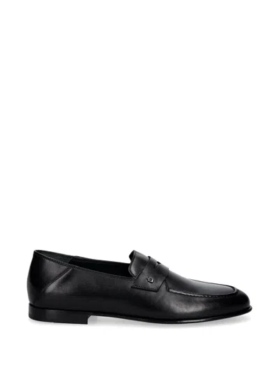 Baldinini Penny-strap Almond-toe Loafers In Black
