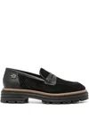 Baldinini Perforated Leather Loafers With Rubber Sole In Black