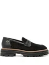 Baldinini Perforated Leather Loafers With Rubber Sole In Black