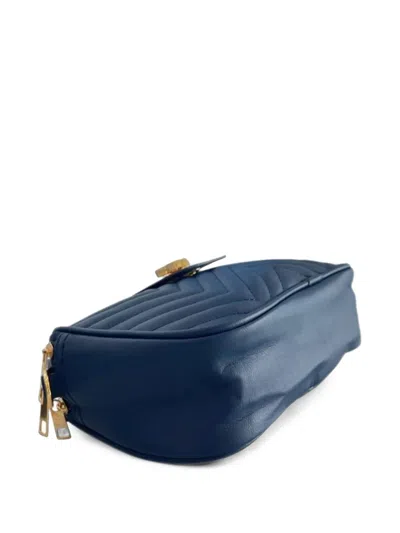 Baldinini Quilted Cross-body Bag In Blue