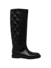 Baldinini Quilted Knee-high Boots In Black