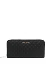 Baldinini Quilted Leather Wallet In Schwarz