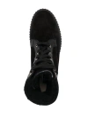 Baldinini Rugged Black Leather Ankle Boots With Lace-up Closure In Black