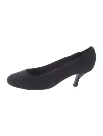 Pre-owned Baldinini Satin Pumps In Black