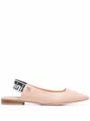 Baldinini Slingback Pointed Ballerinas In Nude