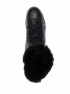 Baldinini Smooth Black Leather Ankle Boots With Textured Finish And Plush Lining In Black