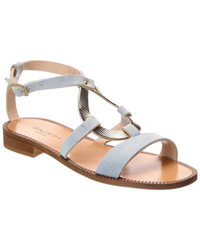 Baldinini Suede & Leather Sandal In Blue
