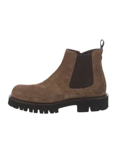 Pre-owned Baldinini Suede Chelsea Boots In Brown