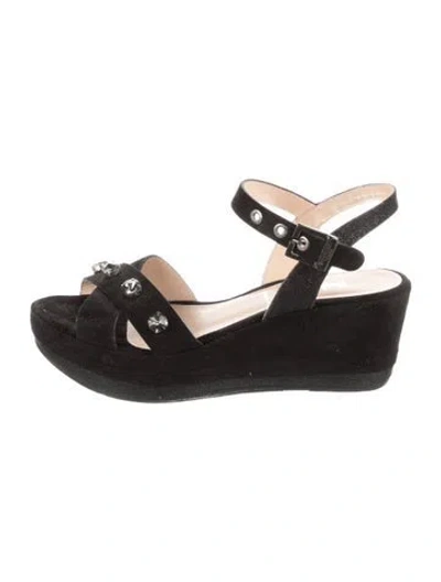 Pre-owned Baldinini Suede Sandals In Black