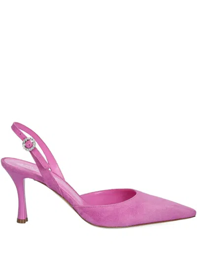 Baldinini Suede Slingback Pumps In Pink