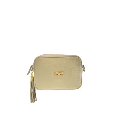 Baldinini Trend Beige Cowhide Crossbody Bag In Green
