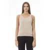 Baldinini Trend Beige Fabric Tank Top In Neutral