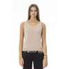 Baldinini Trend Beige Wool Tank Top In Neutral