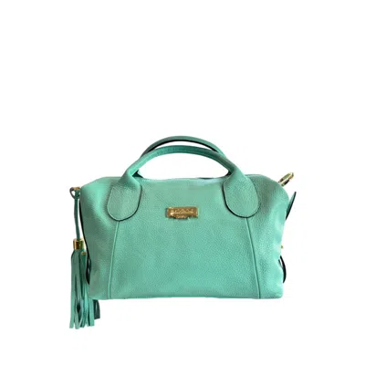 Baldinini Trend Bicolor Cowhide Shoulder Bag In Green
