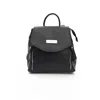 Baldinini Trend Black Cowhide Backpack In Black