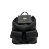 Baldinini Trend Black Cowhide Backpack In Black