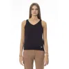Baldinini Trend Black Fabric Tank Top In Black