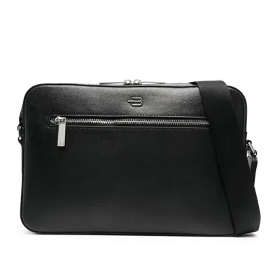 Baldinini Trend Black Leather Di Calfskin Shoulder Men's Bag