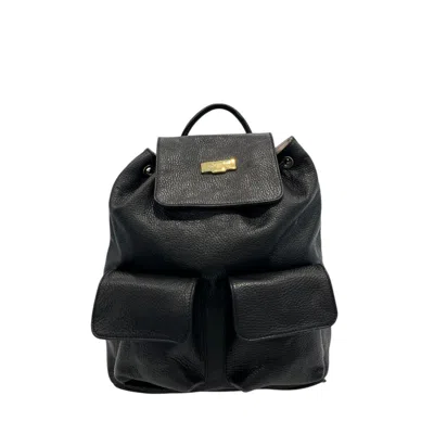 Baldinini Trend Black Leather Women Women's Backpack