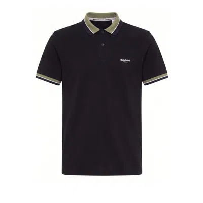 Baldinini Trend Blue Cotton Men Polo In Black