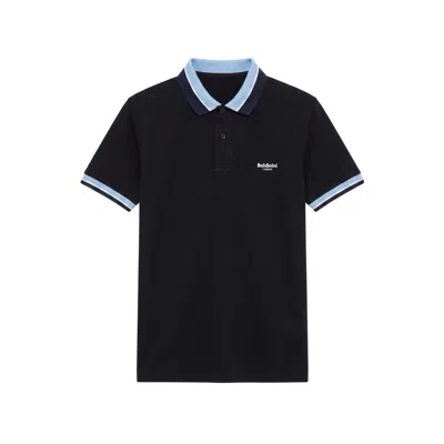 Baldinini Trend Blue Cotton Men Polo-shirt In Black