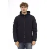 Baldinini Trend Blue Polyester Shell Men's Jacket In Black