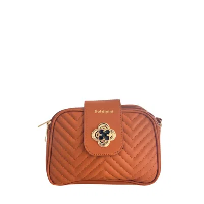 Baldinini Trend Brown Pu Women Crossbody Bag In Orange