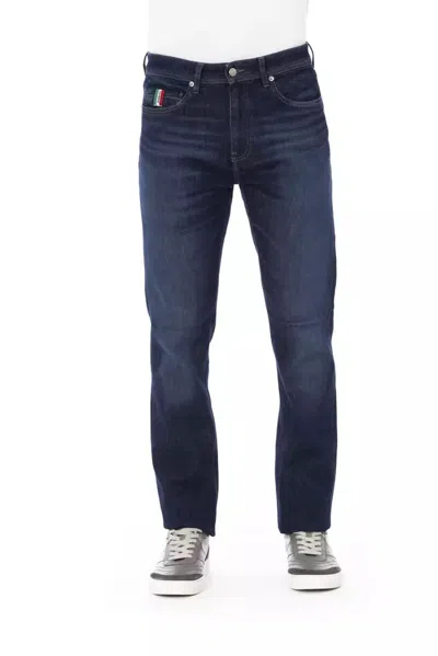 Baldinini Trend Chic Contrasting Stitch Regular Men's Men's Jeans In Blue