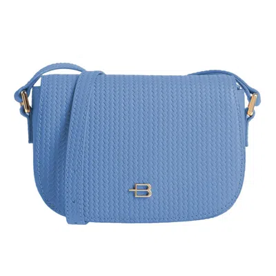Baldinini Trend Light Blue Leather Di Calfskin Crossbody Bag