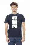 Baldinini Trend Blue Cotton T-shirt In Blue