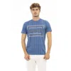 Baldinini Trend Blue Cotton T-shirt In Blue