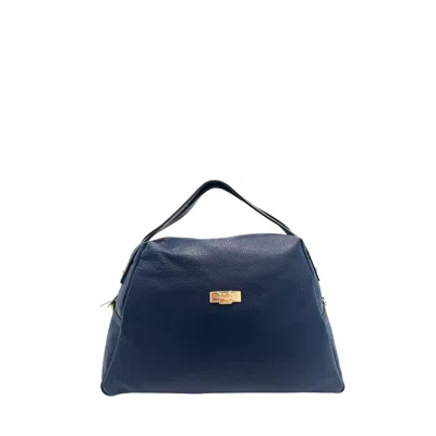 Baldinini Trend Cowhide Clutch Women's Bag In Blue