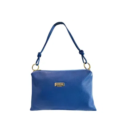 Baldinini Trend Cowhide Clutch Women's Bag In Blue