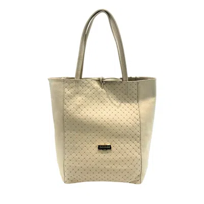 Baldinini Trend Cowhide Clutch Women's Bag In Neutral