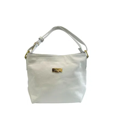 Baldinini Trend Cowhide Clutch Women's Bag In White