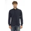 Baldinini Trend Blue Cotton Men Shirt In Blue