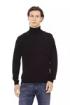 Baldinini Trend Black Fabric Men Sweater In Black