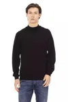 Baldinini Trend Black Fabric Men Sweater In Black