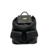 Baldinini Trend Black Cowhide Backpack In Black
