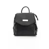 Baldinini Trend Black Cowhide Backpack In Black