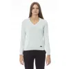 Baldinini Trend Light Blue Cashmere Women Sweater In Transparent