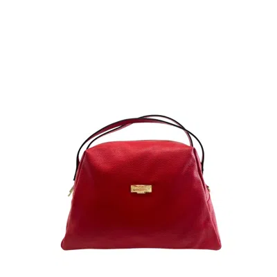 Baldinini Trend Red Leather Women Shoulder Women's Bag In Multicolor