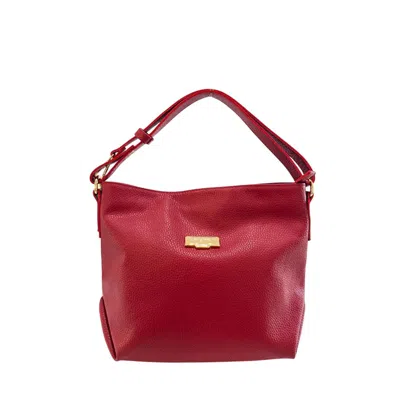 Baldinini Trend Red Leather Women Shoulder Women's Bag In Multicolor
